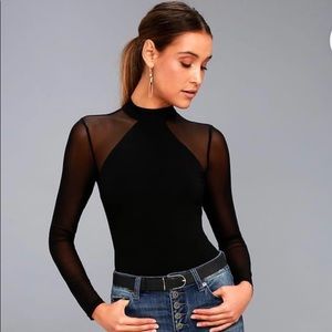 Lulu’s Mesh Long Sleeve Bodysuit